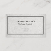 Carte De Visite Professional Doctor Grey Black Personnalisé (Dos)