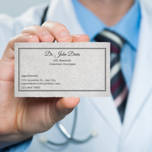 Carte De Visite Professional Doctor Grey Black Personnalisé