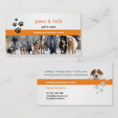 Carte De Visite Professional Dog Trainer Business Card (Devant / Derrière)