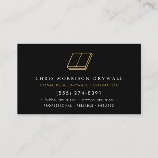 Carte De Visite Professional Drywall Contractor QR Code (Devant)