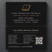 Carte De Visite Professional Drywall Contractor QR Code