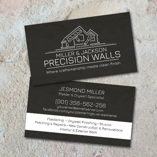 Carte De Visite Professional Drywall Plastering Line Art 