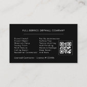 Carte De Visite Professional Drywall Sheetrock QR Code (Dos)