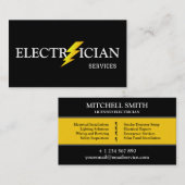 Carte De Visite Professional Electrical Contractor - Electrician (Devant / Derrière)