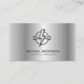 Carte De Visite Professional Electrical Electrician Silver Gray    (Devant)