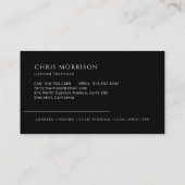 Carte De Visite Professional Electrician Black Silver Contractor (Dos)