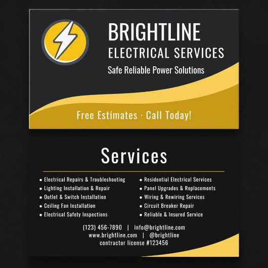 Carte De Visite Professional Electrician Company