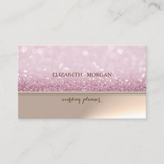 Carte De Visite Professional Elegant Chic Glittery Bokeh (Devant)