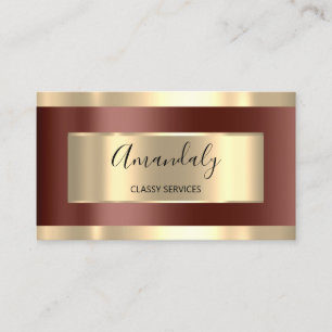 Carte De Visite Professional Elegant Gold Brown CONSULTER Blogger