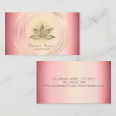 Carte De Visite Professional Elegant Gold Circles Lotus   (Devant / Derrière)