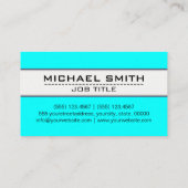 Carte De Visite Professional Elegant Moderne Aqua Minimaliste (Dos)