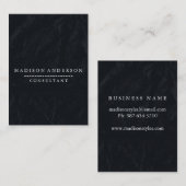 Carte De Visite Professional Elegant Noir Chalk Board (Devant / Derrière)