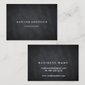 Carte De Visite Professional Elegant Noir Chalk Board (Devant / Derrière)