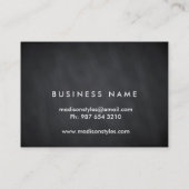 Carte De Visite Professional Elegant Noir Chalk Board (Dos)