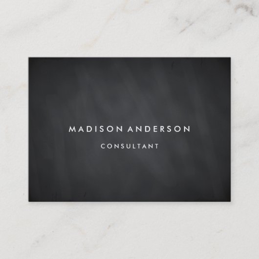 Carte De Visite Professional Elegant Noir Chalk Board (Devant)