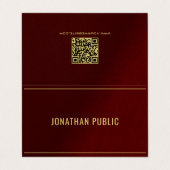 Carte De Visite Professional Elegant Template Folded Gold Text (Extérieur déplié)