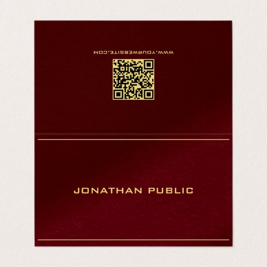 Carte De Visite Professional Elegant Template Gold Text Folded (Extérieur déplié)