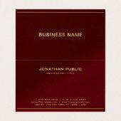 Carte De Visite Professional Elegant Template Gold Text Folded (Intérieur déplié)