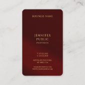 Carte De Visite Professional Elegant Template Gold Text Luxurious (Dos)
