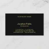 Carte De Visite Professional Elegant Typography Name Black Gold (Dos)