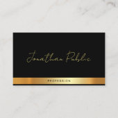 Carte De Visite Professional Elegant Typography Name Black Gold (Devant)