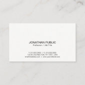 Carte De Visite Professional Elegant White Clean Plain Company (Dos)