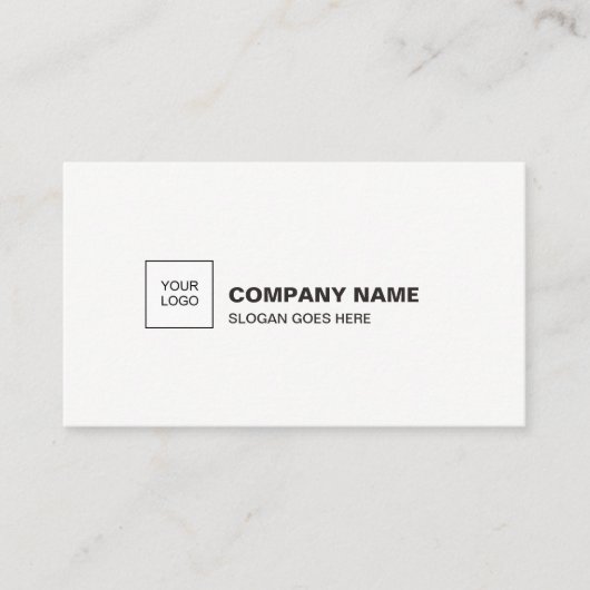 Carte De Visite Professional Elegant White Clean Plain Company (Devant)