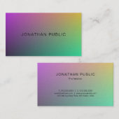 Carte De Visite Professional Elite Design élégant Plain Luxe (Devant / Derrière)