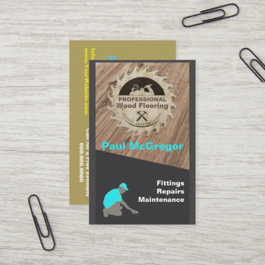 Carte De Visite Professional Flooring (Devant/Arrière en situation)
