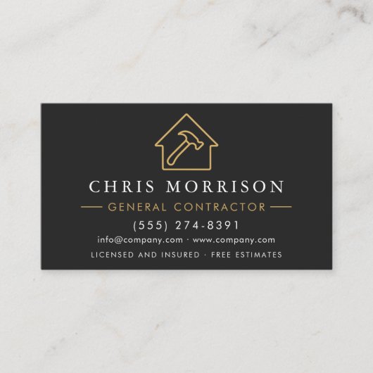 Carte De Visite Professional General Contractor QR Code (Devant)