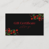 Carte De Visite Professional Gift Certificates for Small Businesse (Devant)