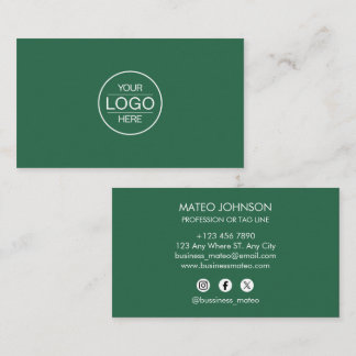 Carte De Visite Professional Green Add your Logo