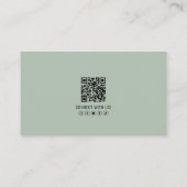 Carte De Visite Professional Green QR Code Photo Logo (Dos)