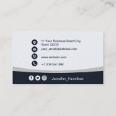 Carte De Visite Professional Grey ajoutez votre logo QR Code Photo (Dos)