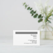 Carte De Visite Professional Grey Blanc Simple Plain Architect (Debout devant)