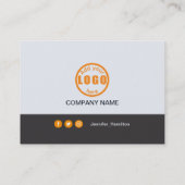Carte De Visite Professional Grey Orange ajoutez votre logo QR Cod (Dos)