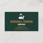 Carte De Visite Professional Handyman Modern Forest Green & Gold (Devant)