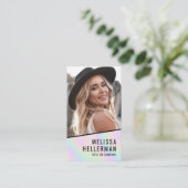 Carte De Visite Professional Holographic Photo Logo Vertical (Debout devant)