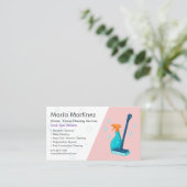 Carte De Visite Professional House Cleaning Pink (Debout devant)
