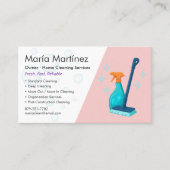 Carte De Visite Professional House Cleaning Pink (Devant)