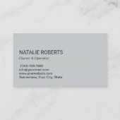 Carte De Visite Professional House Cleaning Service Blue Silver (Dos)