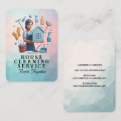 Carte De Visite Professional House Cleaning Service Housekeeping (Devant / Derrière)