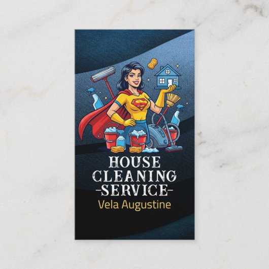 Carte De Visite Professional House Cleaning Service Housekeeping (Devant)