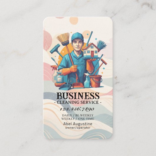 Carte De Visite Professional House Cleaning Service Housekeeping (Devant)