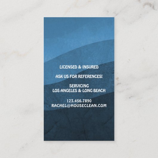 Carte De Visite Professional House Cleaning Service Housekeeping (Dos)
