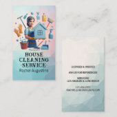 Carte De Visite Professional House Cleaning Service Housekeeping (Devant / Derrière)