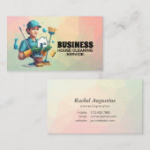 Carte De Visite Professional House Cleaning Service Housekeeping (Devant / Derrière)