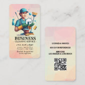 Carte De Visite Professional House Cleaning Service Housekeeping (Devant / Derrière)