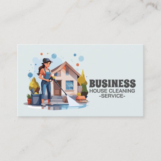 Carte De Visite Professional House Cleaning Service Housekeeping (Devant)