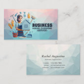 Carte De Visite Professional House Cleaning Service Housekeeping (Devant / Derrière)